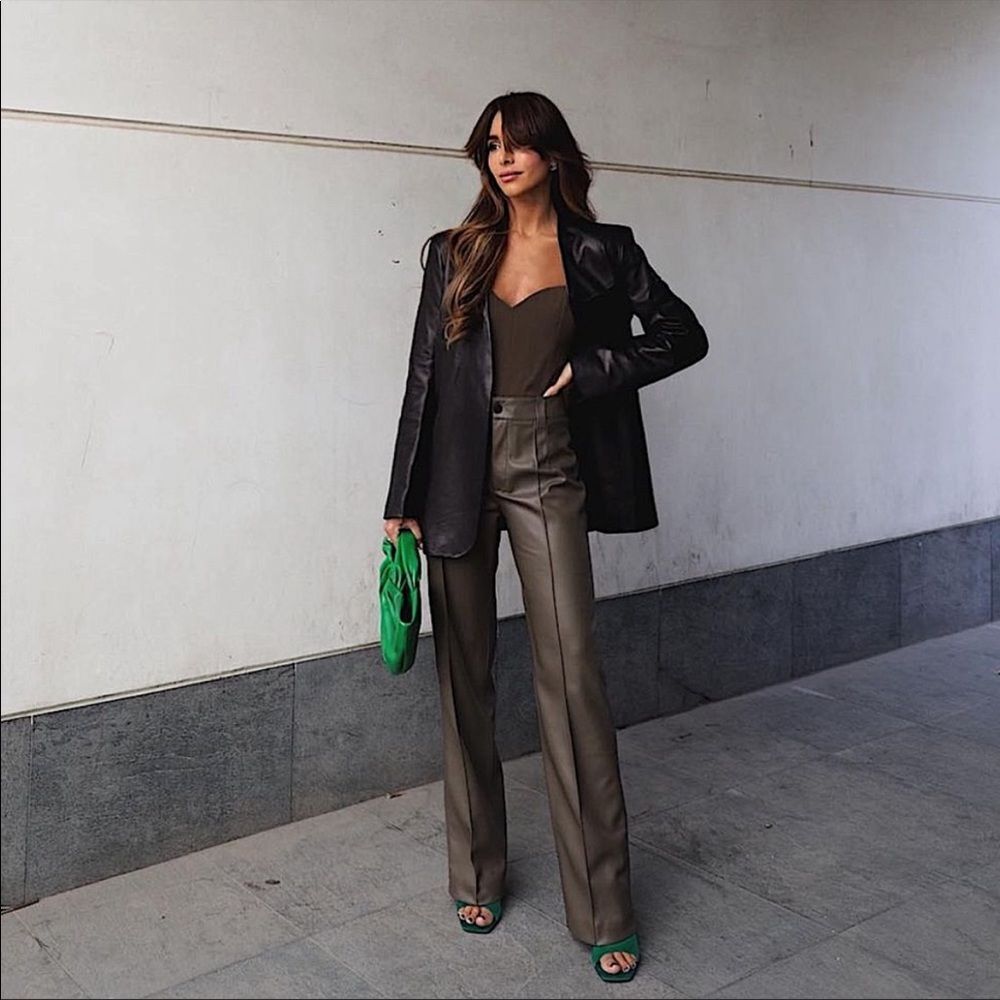 ZARA FULL LENGTH FAUX LEATHER PANTS